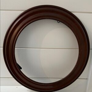 Vintage Van Hygan & Smythe wood round plate holder or frame